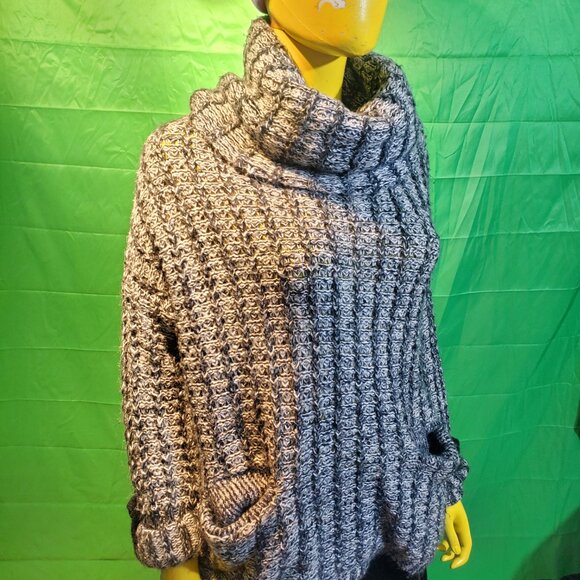 Vero moda denim wool turtle neck winter gray women sweater Small fall - Picture 3 of 16